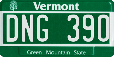VT license plate DNG390