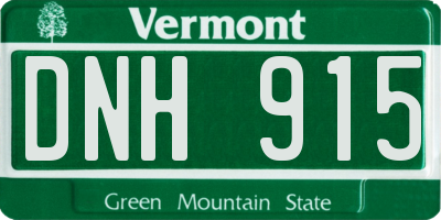 VT license plate DNH915