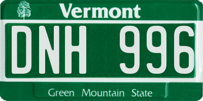 VT license plate DNH996