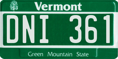 VT license plate DNI361