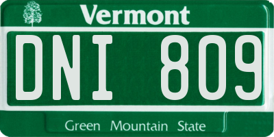 VT license plate DNI809