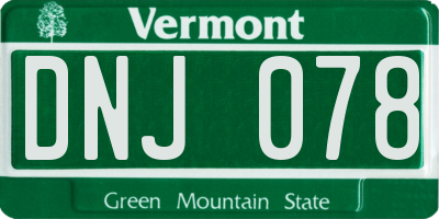 VT license plate DNJ078
