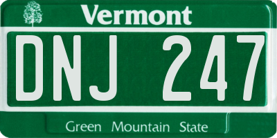 VT license plate DNJ247