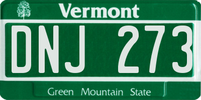 VT license plate DNJ273
