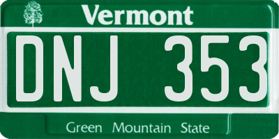 VT license plate DNJ353