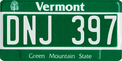 VT license plate DNJ397