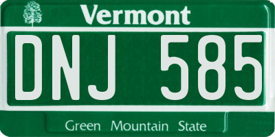 VT license plate DNJ585