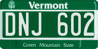 VT license plate DNJ602