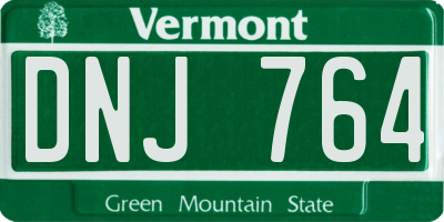 VT license plate DNJ764