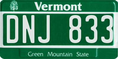 VT license plate DNJ833