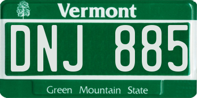 VT license plate DNJ885