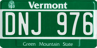 VT license plate DNJ976