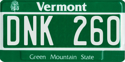 VT license plate DNK260