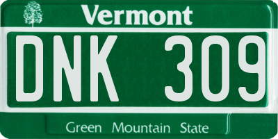 VT license plate DNK309