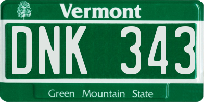 VT license plate DNK343