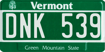 VT license plate DNK539