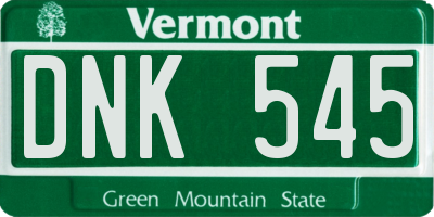 VT license plate DNK545
