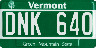 VT license plate DNK640