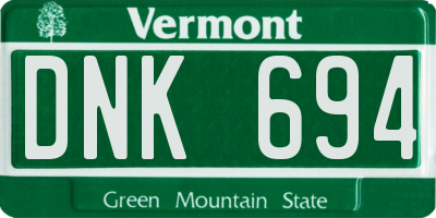 VT license plate DNK694