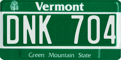 VT license plate DNK704