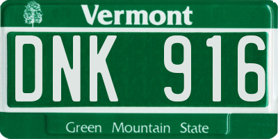 VT license plate DNK916