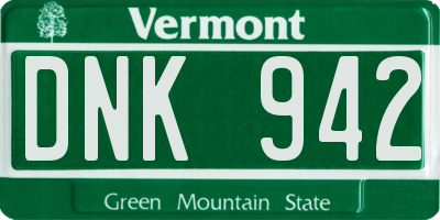 VT license plate DNK942