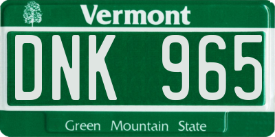 VT license plate DNK965
