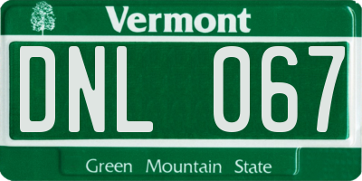 VT license plate DNL067