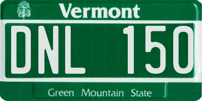 VT license plate DNL150