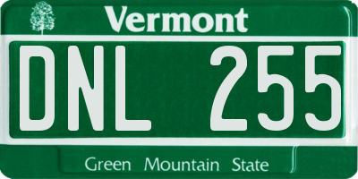 VT license plate DNL255
