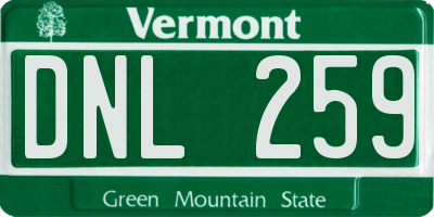 VT license plate DNL259
