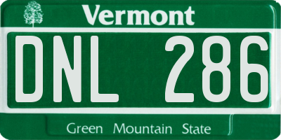 VT license plate DNL286
