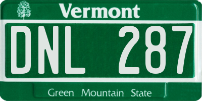 VT license plate DNL287