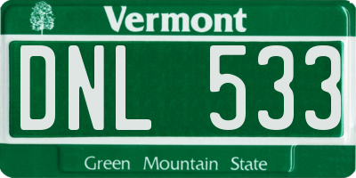 VT license plate DNL533