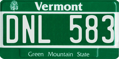 VT license plate DNL583