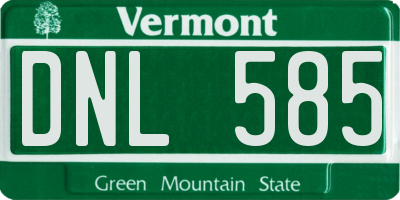 VT license plate DNL585