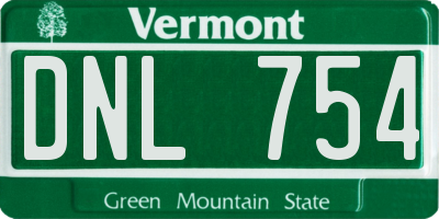 VT license plate DNL754