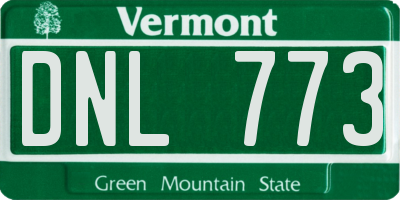 VT license plate DNL773