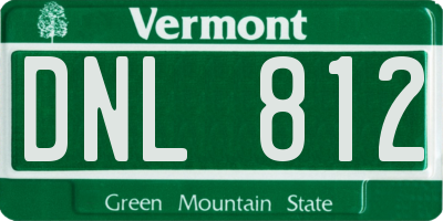 VT license plate DNL812