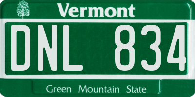 VT license plate DNL834