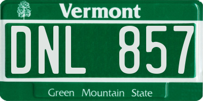 VT license plate DNL857
