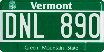 VT license plate DNL890
