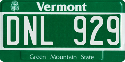 VT license plate DNL929