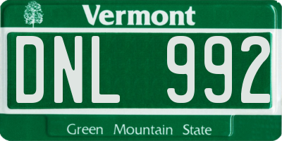 VT license plate DNL992