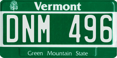 VT license plate DNM496