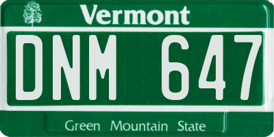 VT license plate DNM647