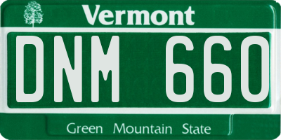 VT license plate DNM660