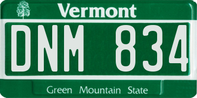 VT license plate DNM834