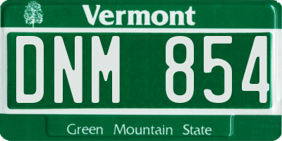 VT license plate DNM854