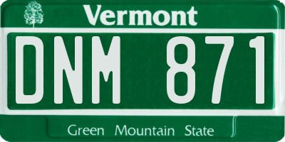 VT license plate DNM871